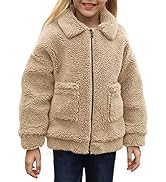 Sidefeel Girl's Soft Lapel Fleece Zip Up Faux Shearling Fluffy Cropped Jacket Coat