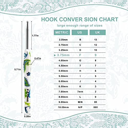 Image of 3.75mm Looen Crochet Hook, Ergonomic Handle for Arthritic Hands, Soft Rubber Grip Extra Long Knitting Needles for Crochet Beginners, Knitting Enthusiasts (3.75mm)