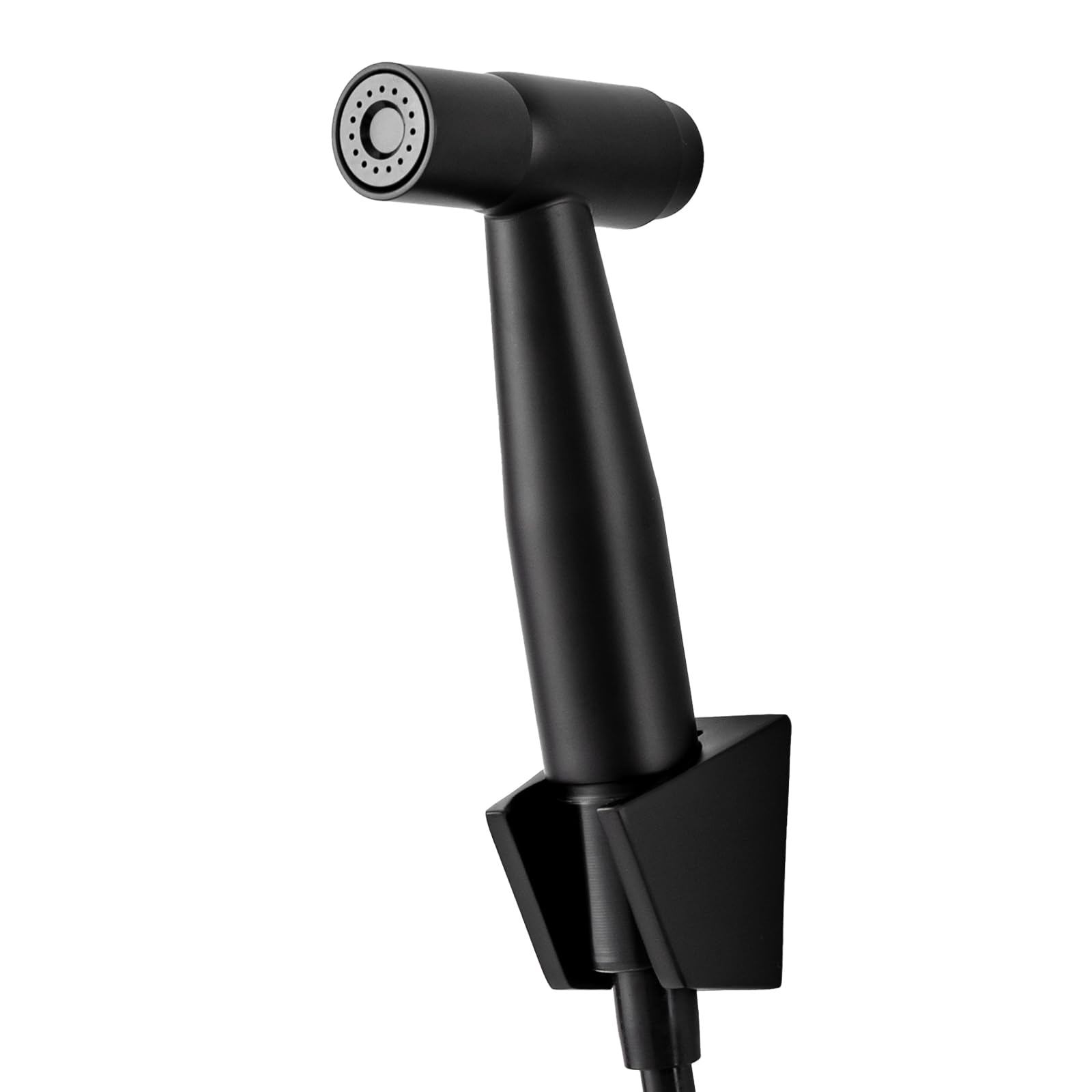 Grifo de cocina, montaje en pared, con pistola, giratorio de 360°, grifo mezclador, varios modos de flujo, manguera flexible telescópica de 1,5 m, para cocinas, baños, aseos, negro