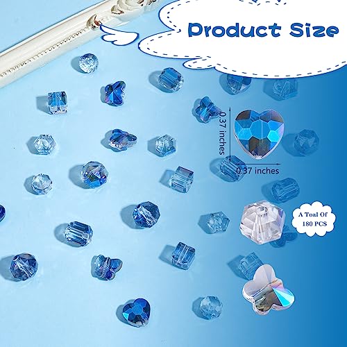 BEEFLYING 180pcs Assorted Glass Beads for DIY Jewelry Making AB Color Crystal Rondelle Beads Bulk Set for Bracelets Necklaces Earrings - Image 2
