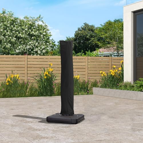 Image of PURPLE LEAF Outdoor Cantilever Umbrella Cover Easy Setup L Size Black