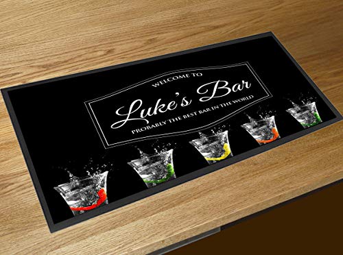 Artylicious Personalised Bar Ruer, Shots Label Bar Mat Ruer Counter Mat
