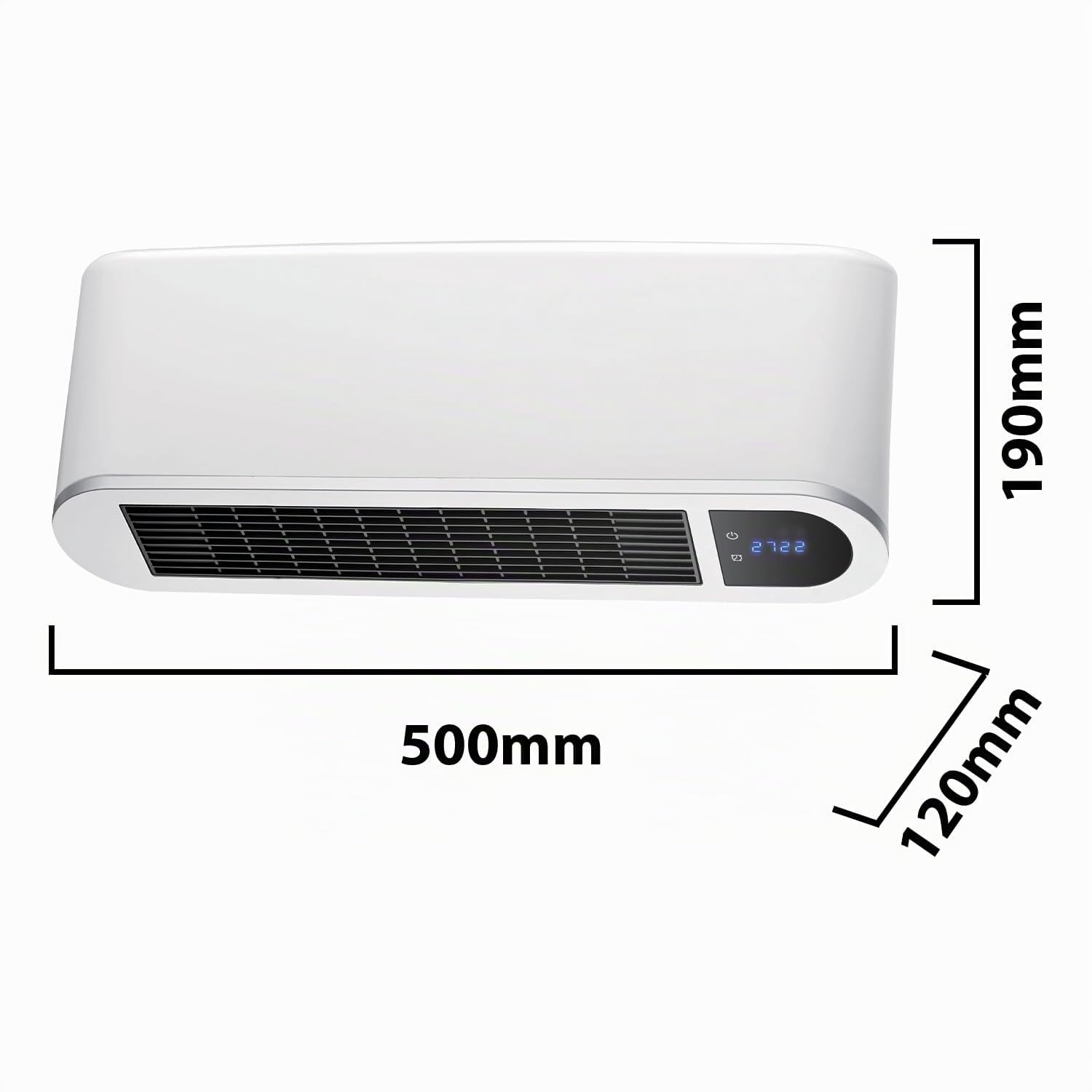 VELAMP - Termoventilatore Ceramico 2000W per Spazi da 20m² e Bagno Antispruzzi - Stufa Elettrica da Parete con Display e Telecomando - Radiatore a Riscaldamento Rapido, Timer Regolabile e Ventilazione