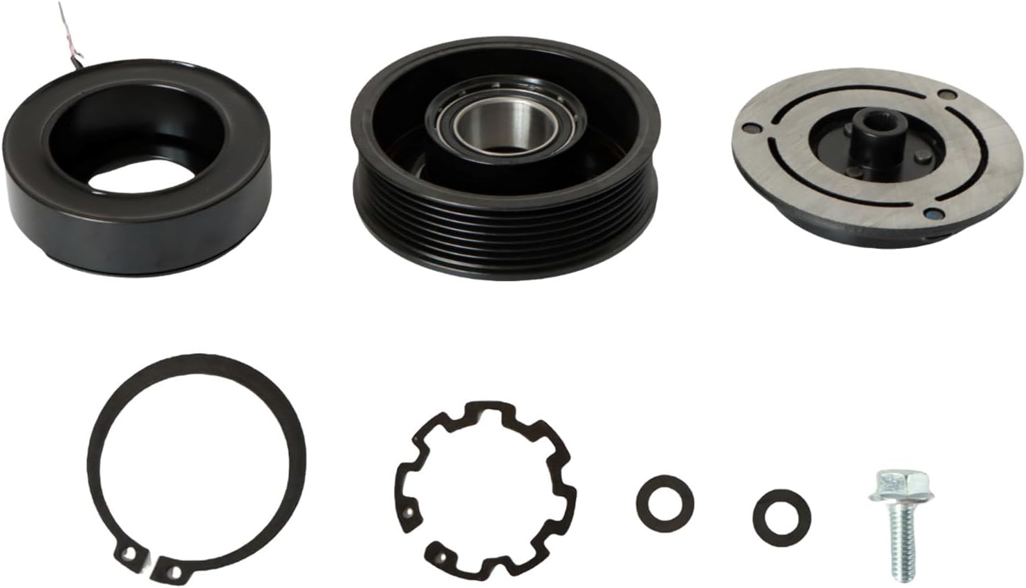 A/C Compressor Clutch Kit Pulley Coil Fit for Toyota Tacoma 2.7L & 4.0L 2005-2015 AC Compressor Aftermarket Replacement OE#88410-04061, 88410-04062, 88410-04060