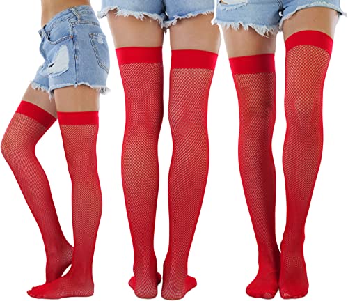 Image of ToBeInStyle Women's Diamond Large and Fine Fence Net Fishnet Nylon Thigh High