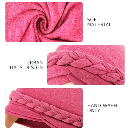 Image of DRESHOW Turban Pre-Tied Twisted Hat Thread African Head Wraps for Black Women Chemo Cancer Cap Braid Hair Cover