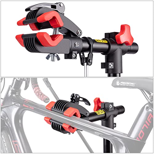 CXWXC Fahrradmontageständer, Höhenverstellbarer Fahrradständer Reparaturständer 360° drehbar mit große Werkzeugablage Robust für Mountainbike Fahrräder bis 30 kg