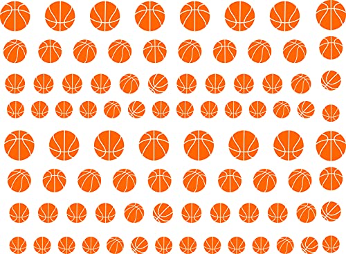 88 piezas Set adhesivos de vinilo naranja baloncesto miniatura 3