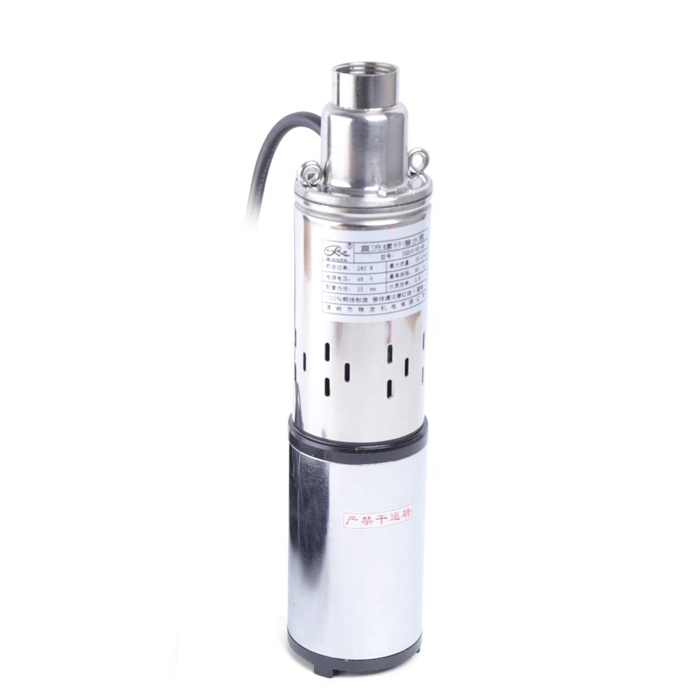 Pompa per fontane profonde, 48 V, 280 W, lunghezza del cavo: 17 m, pompa per acqua solare, per fontane profonde, pompa per fontane profonde, sommergibile
