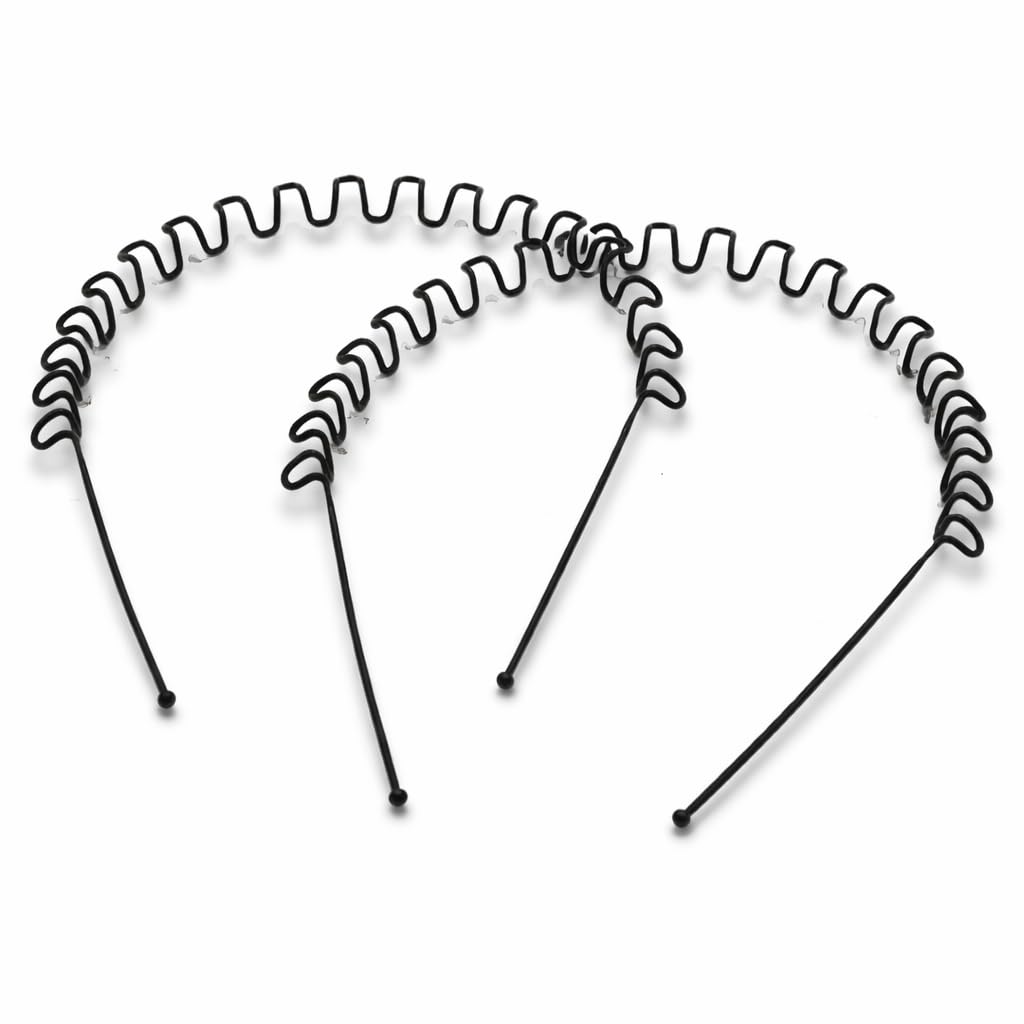Metal Zigzag Hair Band for Men & Women (Pack of 6) | Black Wavy Spring Headband | Non-Slip Flexible Sports Hair Hoop | Daily Use Unisex-image-38