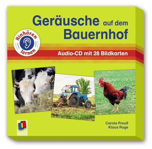 Geräusche auf dem Bauernhof: 28 Bildkarten mit Audio-CD & MP3-Download zum Hörverstehen - akt. Neuauflage (Hinhören lernen)