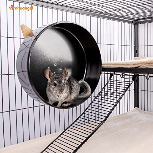 Niteangel 13.8'' ALUMINUM ALLOY WHEEL Silent Chinchilla Exercise Wheel - 13.8'' Large Activity Running Small Animal Wheel For Chinchilla Degu Or Other Similar-Sized Pets thumb #6