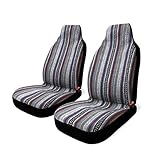 2 Pc Universal Baja Inca Saddle Mexican Blanket Front Seat Covers Pair High Back Bucket Seats