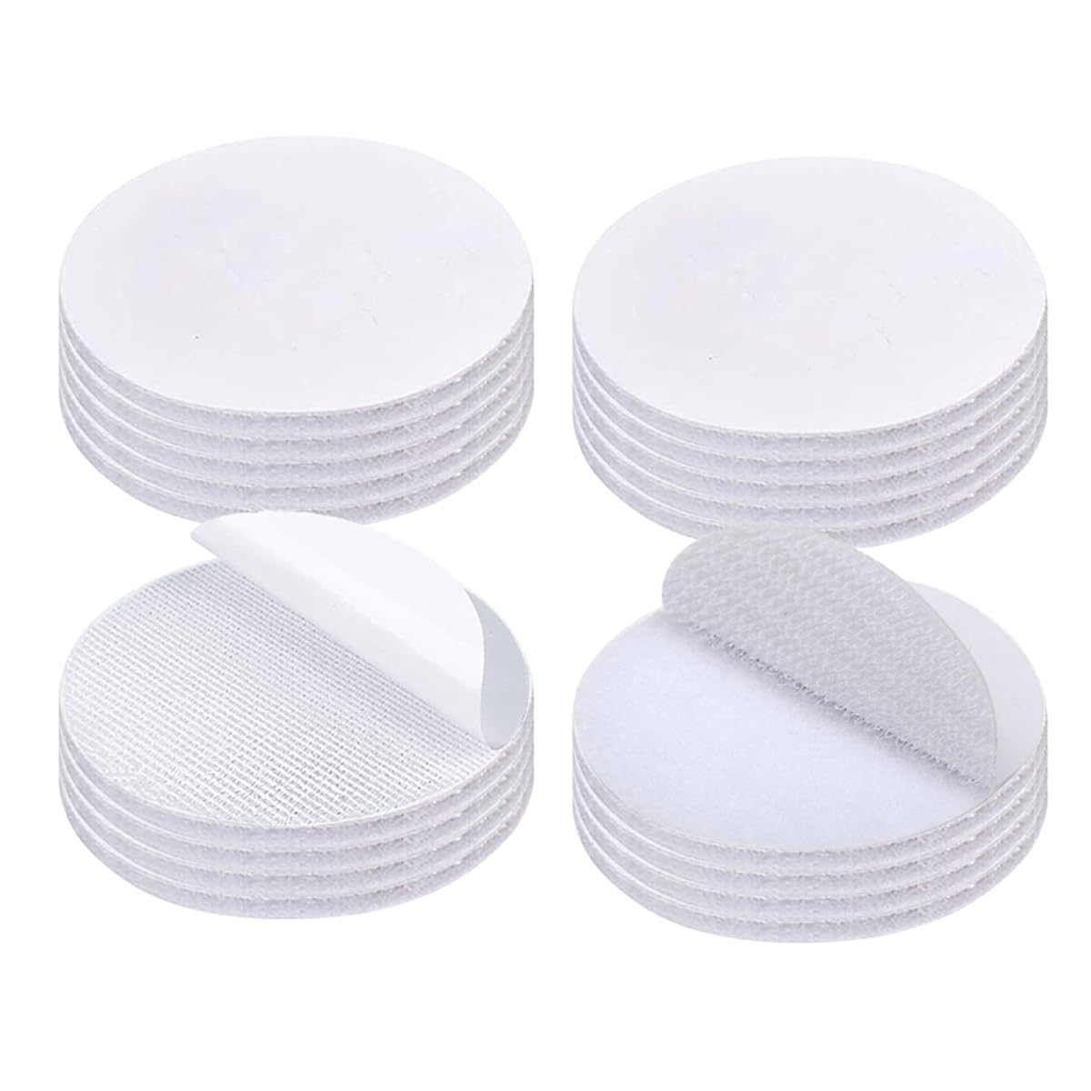 Rusoz 20 Pair Hook and Loop Sticky Dots, Round 5cm Double Sided Sticky Pads Heavy Duty,White Strong Mounting dots Tape Self Adhesive No Nail Need Hanging Dots For Mounting, Hanging or Organizing Items