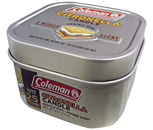 Coleman S'Mores Outdoor Citronella Candle with Wooden Crackle Wick - 6 oz