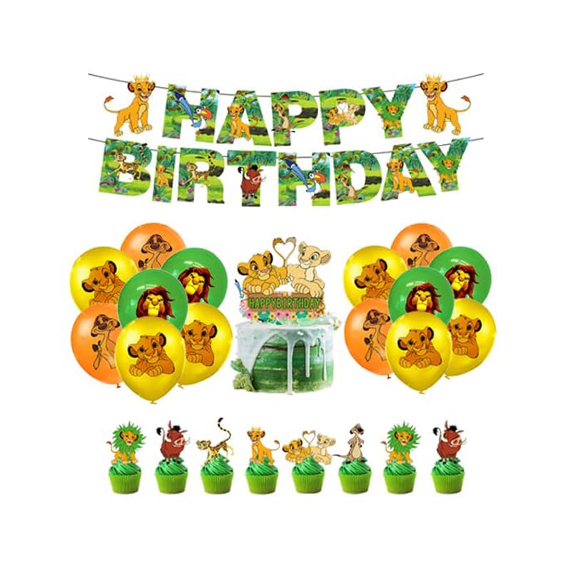 Lion King Party Supplies - Birthday Balloons, Cake Decorations, Banner & More