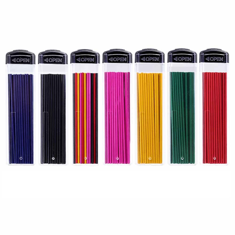 MROOFUL 210 Pcs 1.3mm Colored Mechanical Pencil Lead 6 Color 7 Boxes Refills 1.3mm Auto Pencil Leads Black Blue Red Yellow Pink Green Art Drawing Writing Marking Tool for Office DIY