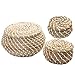 Cabilock Lot de 3 mini pailles tissées à la main avec couvercle - Petites boîtes de rangement rondes en jonc de mer - Pour salle de bain, bureau, cuisine, jouets (différents