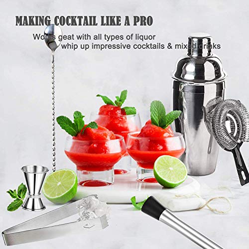 KARLOR Cocktailshaker-set, 13-delige cocktailmixer, roestvrij staal, 750 ml, cocktailbarkeeperset met cocktailshaker… - Image 5