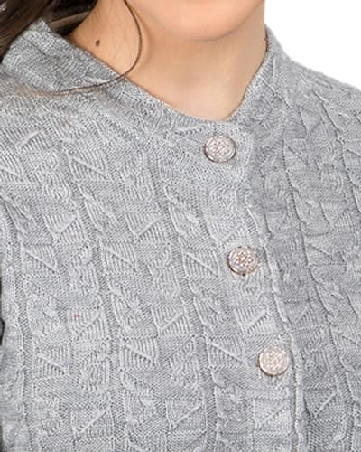Image of Lady Willington Women Woolen Round Neck Self Design Cardigan Heavy Rainbow Fabric Cardigan Winter Wear Pure Wool Cardigan for Women Free Size Long Cotty Warm Cardigan Free Sizes