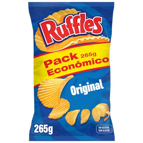 Ruffles Original, Patatas Fritas con sal, Producto de Aperitivo, bolsa familiar, 265gr