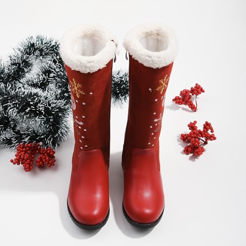 IWIHMIV Toddler Girl Riding Boots Round Toe Mid Calf Boots for Girls Non Slip Dress Up Riding Booties with Zipper2