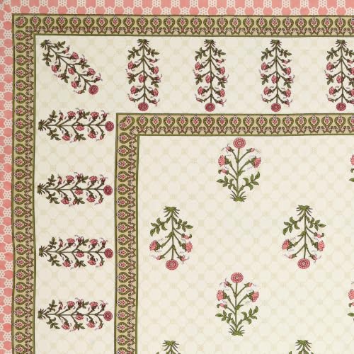 Image of 300 TC 100% Pure Cotton Bedsheet for Double Bed King Size (90x108) inch, Jaipuri Print Double Bedsheet with 2 Pillow Covers, Premium Printed Flat Bed Sheet