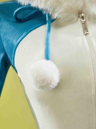 Mobbunny Women Anime Derivative Onesie Pajamas Fluffy Bodycon Hooded Romper Homewear with Belt