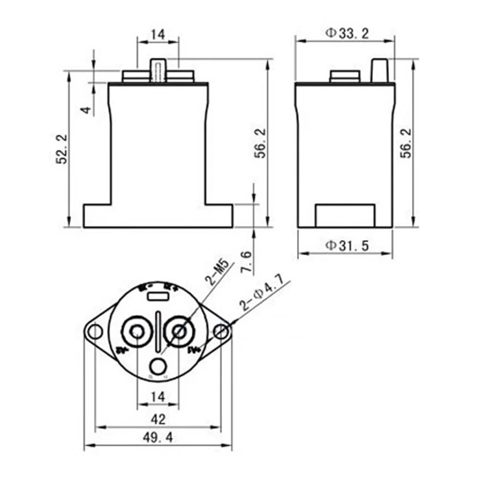SEV30AD Contactor de CC alta tensión, relé eléctrico potencia, interruptor 12 V, 24, 36, 48, 60, 72, 84