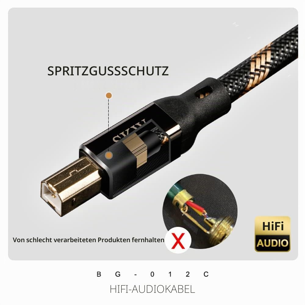 SKW USB Typ C auf USB B-Kabel 3M, Nylon Druckerkabel/Scannerkabel Kompatibel mit MacBook,Soundkarte,Decoder,Verstärker