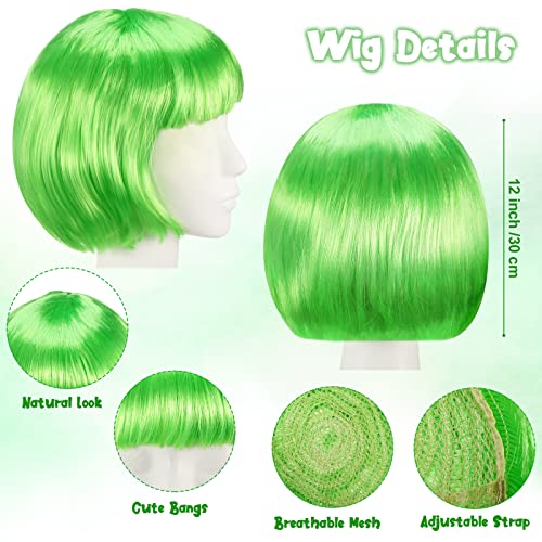 Chunyin 60 Pieces Party Wigs and Sunglasses Set, Neon Short Bob Wig Costume Cosplay Colorful Wig Hairpieces for Bachelorette Neon Party Favors, Halloween, Decorations (12 inch)4