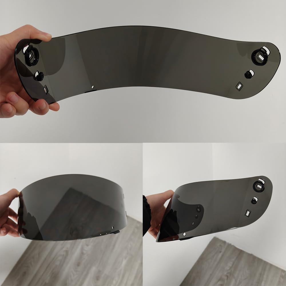 YMTSGEA Replacement Helmet Visor for IC-04.Motorcycle Helmet Shield Compatible with ICON IC04 (Deep Black)