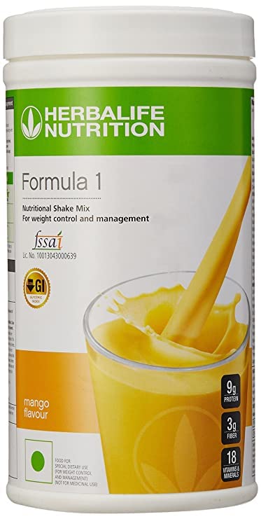 Herbalife Formula 1 Nutrition Shake Mix Mango Flavour for Weight Management Plant-Based Protein |500 g, Mango, Pack of 1|