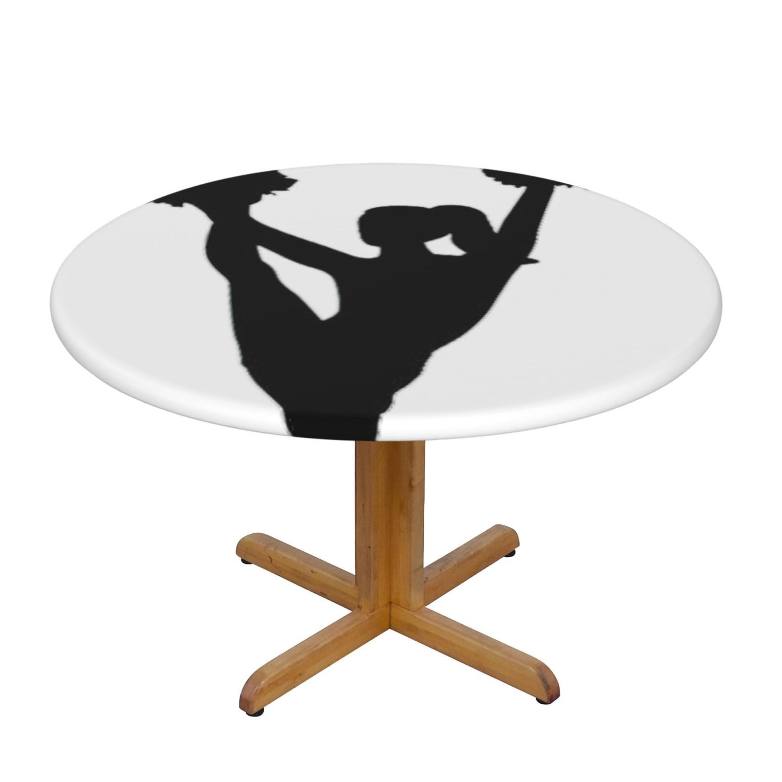 YQxwJL Cheerleader Print Round Picnic Tablecloth, Elastic Fitted Table Covers For 90-140 Cm Tables Camping Indoor Outdoor