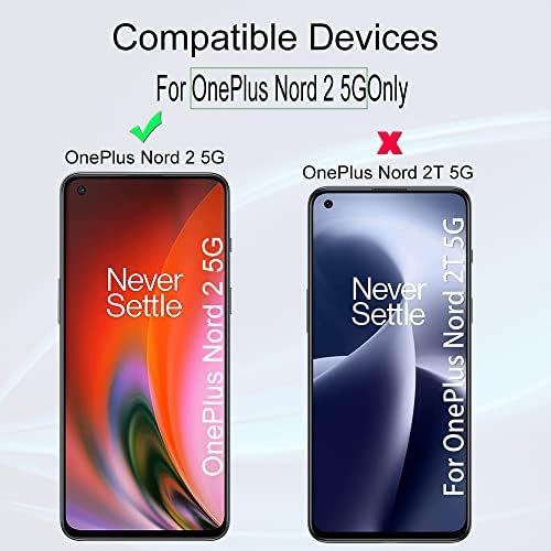 Ibywind 2 Pack Screen Protector For Oneplus Nord 2,9H Hardness Tempered Glass[Military-Grade Protection],With 1Pc Camera Lens Protector [Anti-Scratch][Anti-Shatter]