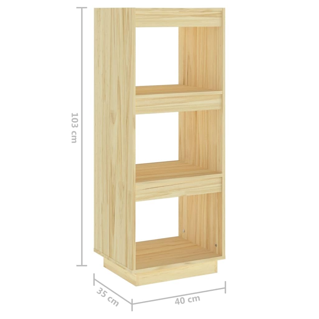 Générique Biblioteka z litego drewna 3 przegródki 40x35x103 cm | Wszechstronne półki, oddzielne części, przechowywanie książek czasopism, łatwe czyszczenie na mokro