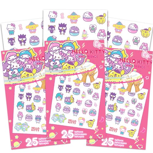 75 Pcs Hello Kitty Temporary Tattoos for Girls Bundle image 3