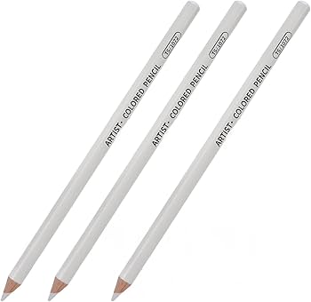 Amazon | ホワイトチャコール鉛筆 3本 3.8mm リフィルホワイト