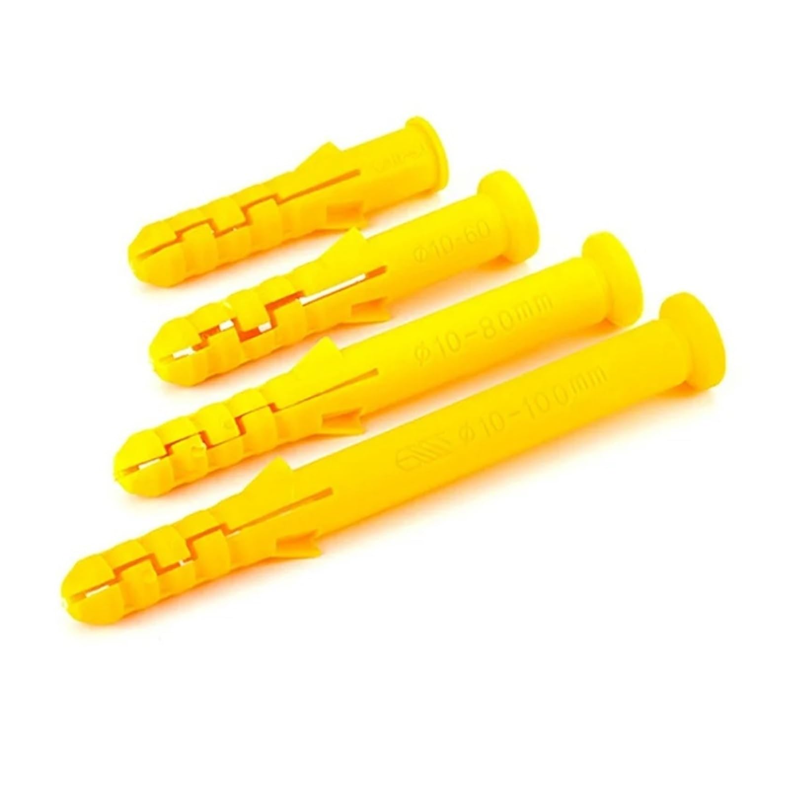 Tornillos de expansión de plástico Tacos de pared anclaje plástico con tornillos expansión M6 M8 M10 30-100 mm Paquete 100 piezas(80mm,M6-50pcs)