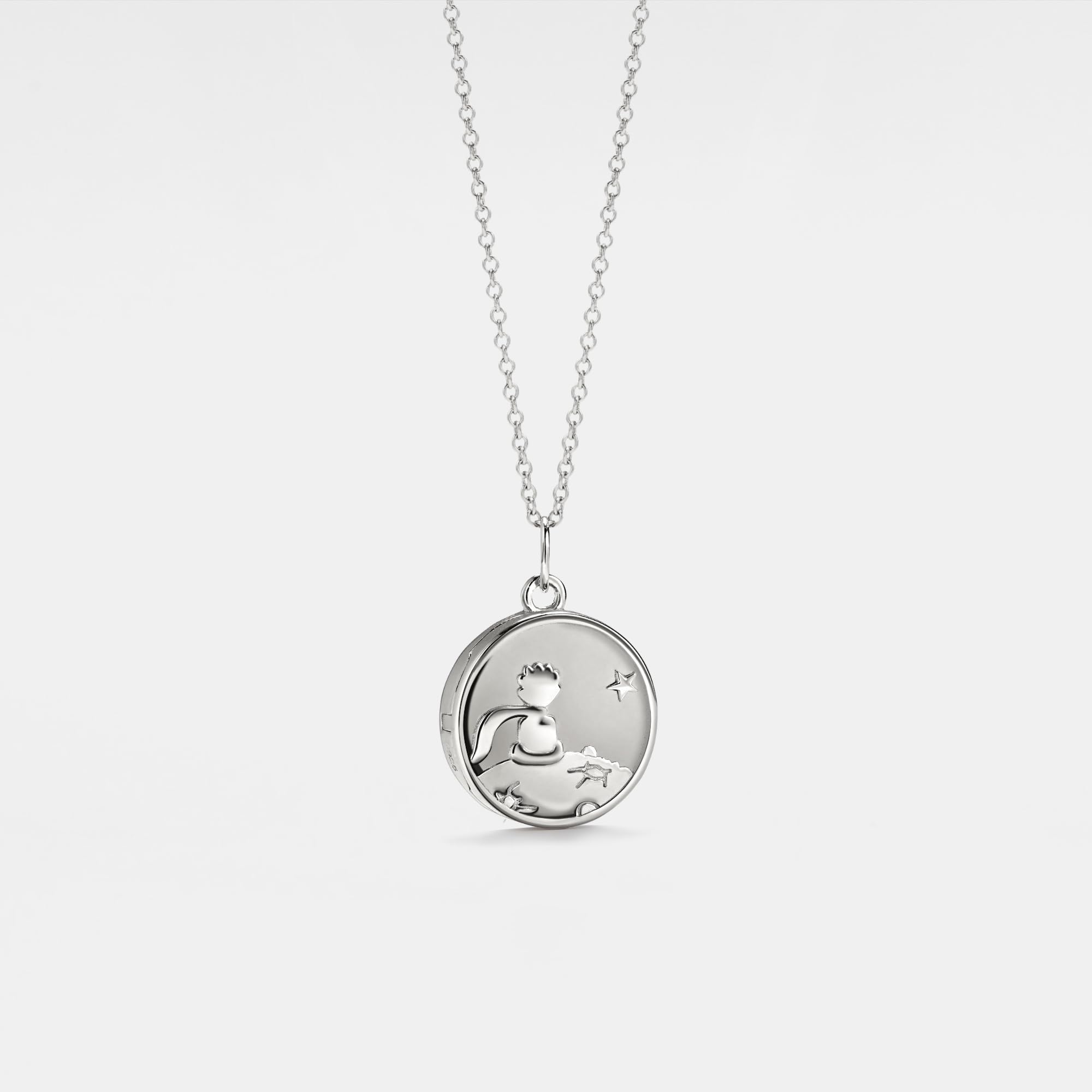 PERIMADE Collana con medaglione personalizzabile con immagine da donna, medaglione con piccolo principe personalizzato che contiene foto, incisione personalizzata testo commemorativo collana regalo di