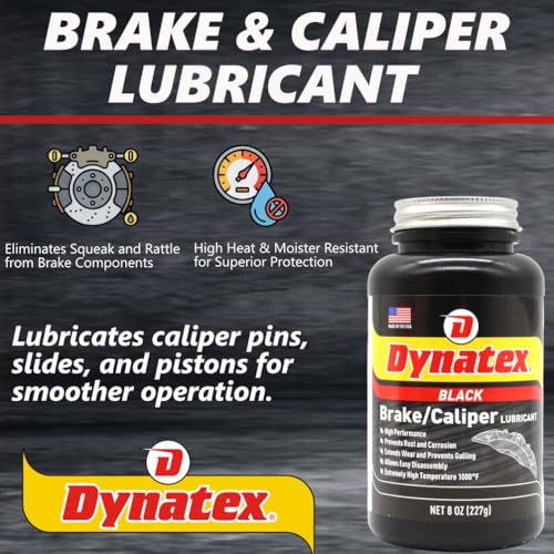 Image of Dynatex Brake & Caliper Lubricant 8 oz Tub - High-Temp Bentone Grease, Graphite Fortified, Anti-Seize & EP Protection, Rust & Corrosion Resistant (2-Pack)