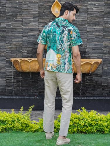Image of Tropical Jungle Art Print Cotton Shirt