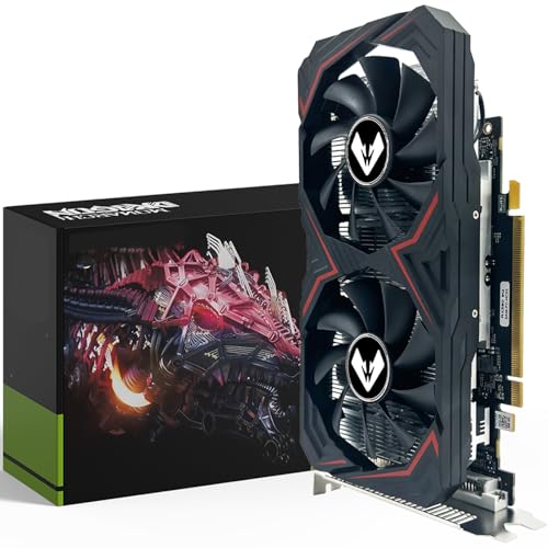 MOUGOL Placa de Vídeo AMD Radeon RX580 8GB 2048SP GDDR5 256 bits, placa de vídeo para jogos de PC com DP HDMI DVI PCI Express x 16 3.0 placa de vídeo para jogos com ventiladores duplos...