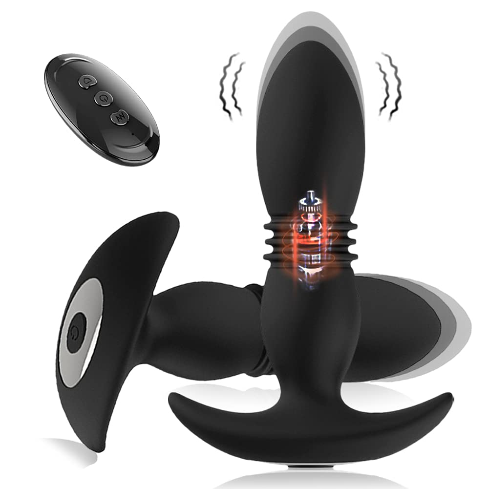 Vibratore anale con funzione di stoft, con telecomando e plug anale, silenzioso, con stimolatore anale e anale, con stimolatore anale, 7 modalità di vibrazione