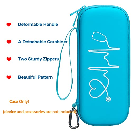 Image of BOVKE Stethoscope Case for 3M Littmann Classic III Monitoring /Lightweight II S.E /Cardiology IV Diagnostic /MDF Acoustica Stethoscopes, Mesh Pocket for Doctor & Nurse Accessories, Turquoise