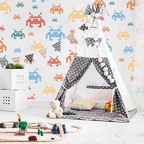 Pochoir Peinture Enfant NAKLEO pour Décoration Chambre Space Invaders