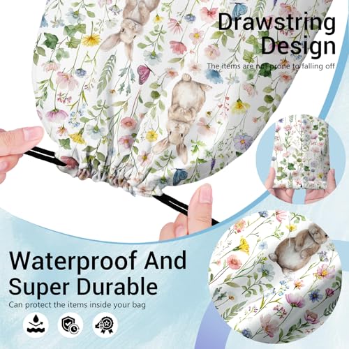 Image of Gymnastics Grip Bag Bunny Wildflower Easter Small Gym Storage Pouch for Dance