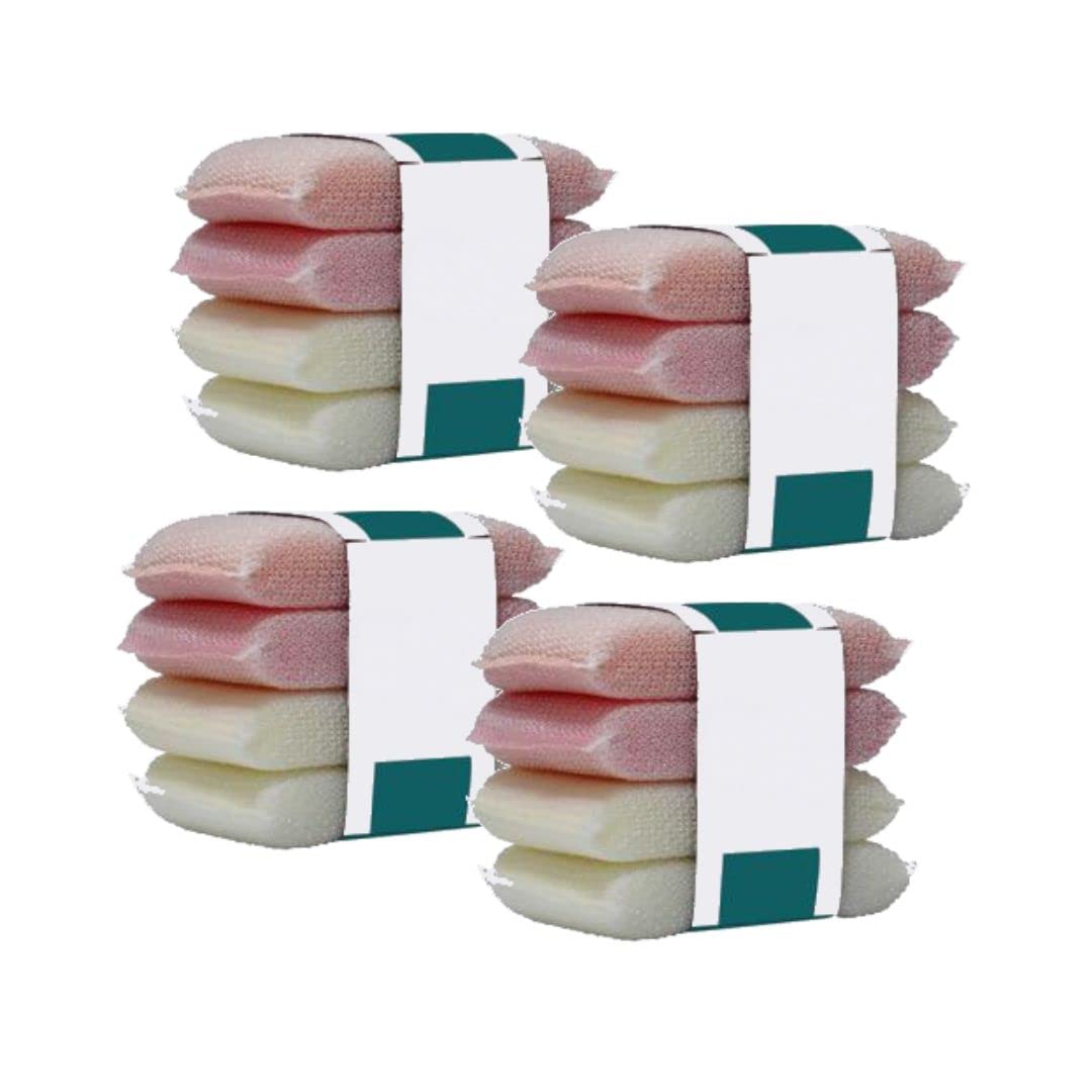 Aiwanto16pcs Brown Kitchen Cleaning Sponge Non-Scratch Scrub Sponges for Dishes Sink and Bathroom Efficient Scouring Pad for Pot, Pan, Household Cookware