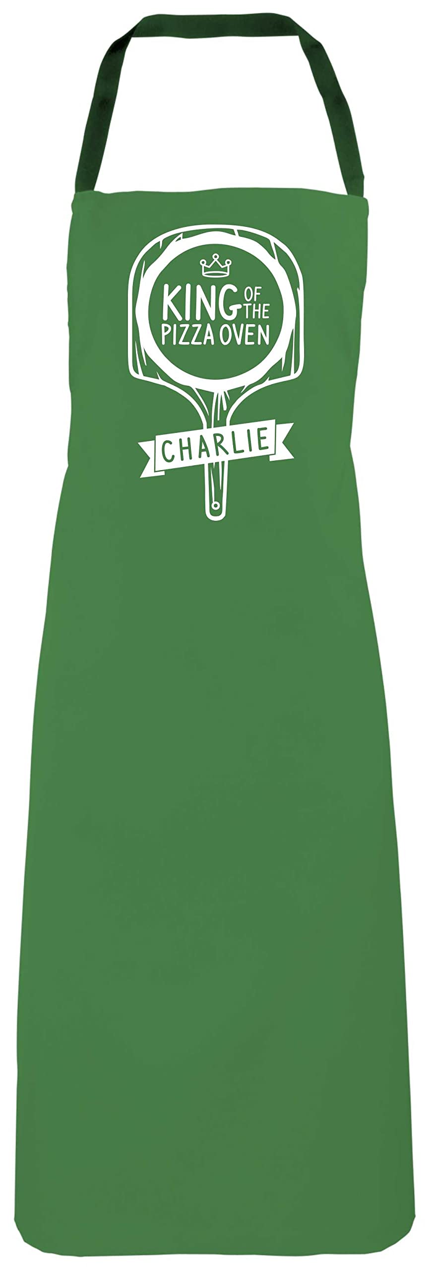 Edward Sinclair Fuchsia | King Of The Pizza Oven | White Print | Emerald Green Apron
