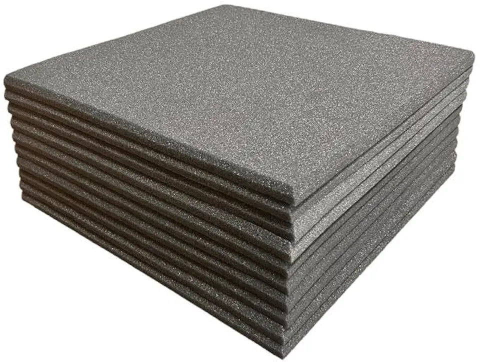 Espuma Acústica 50 X 50 X 2cm Lisa - 4 Placas Anti Chamas para Isolamento Sonoro em Estúdios e Salas de Ensaio